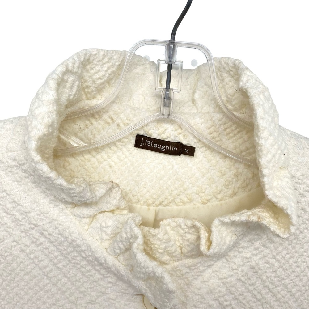 J. McLaughlin Textured Cream Jacket Size Medium - Picture 2 of 9
